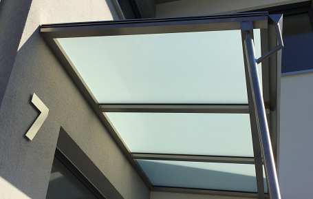 Vordach Haustüre Vordach/Überdachung Haustüre pulverbeschichtet anthrazit mit Milchglas