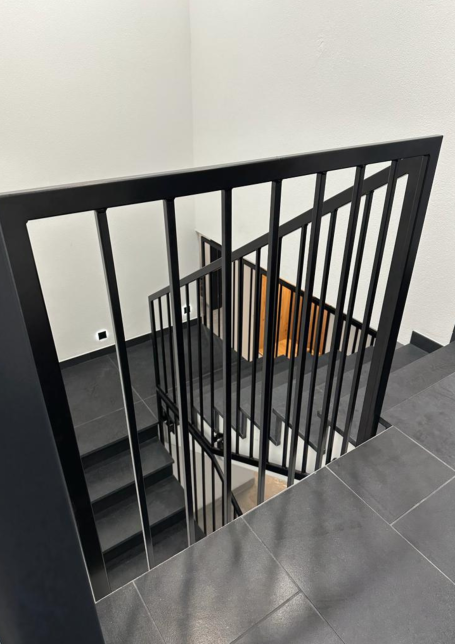 Geländer Stahl schwarz Treppen- / Podestgeländer pulverbeschichtet schwarz